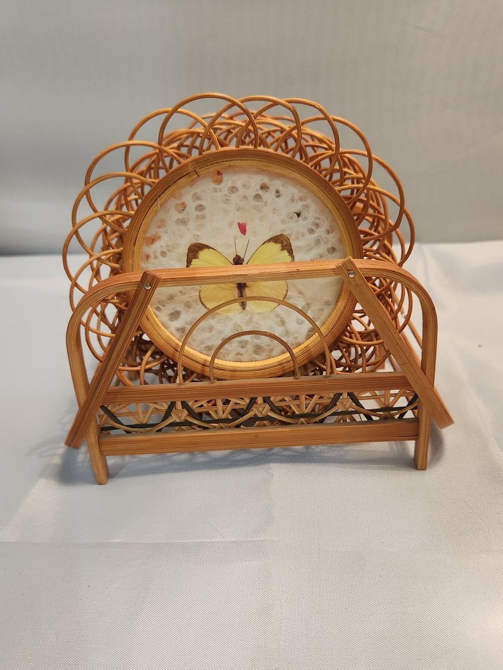 Handmade Rattan Butterfly Coater Set (5 Coasters)